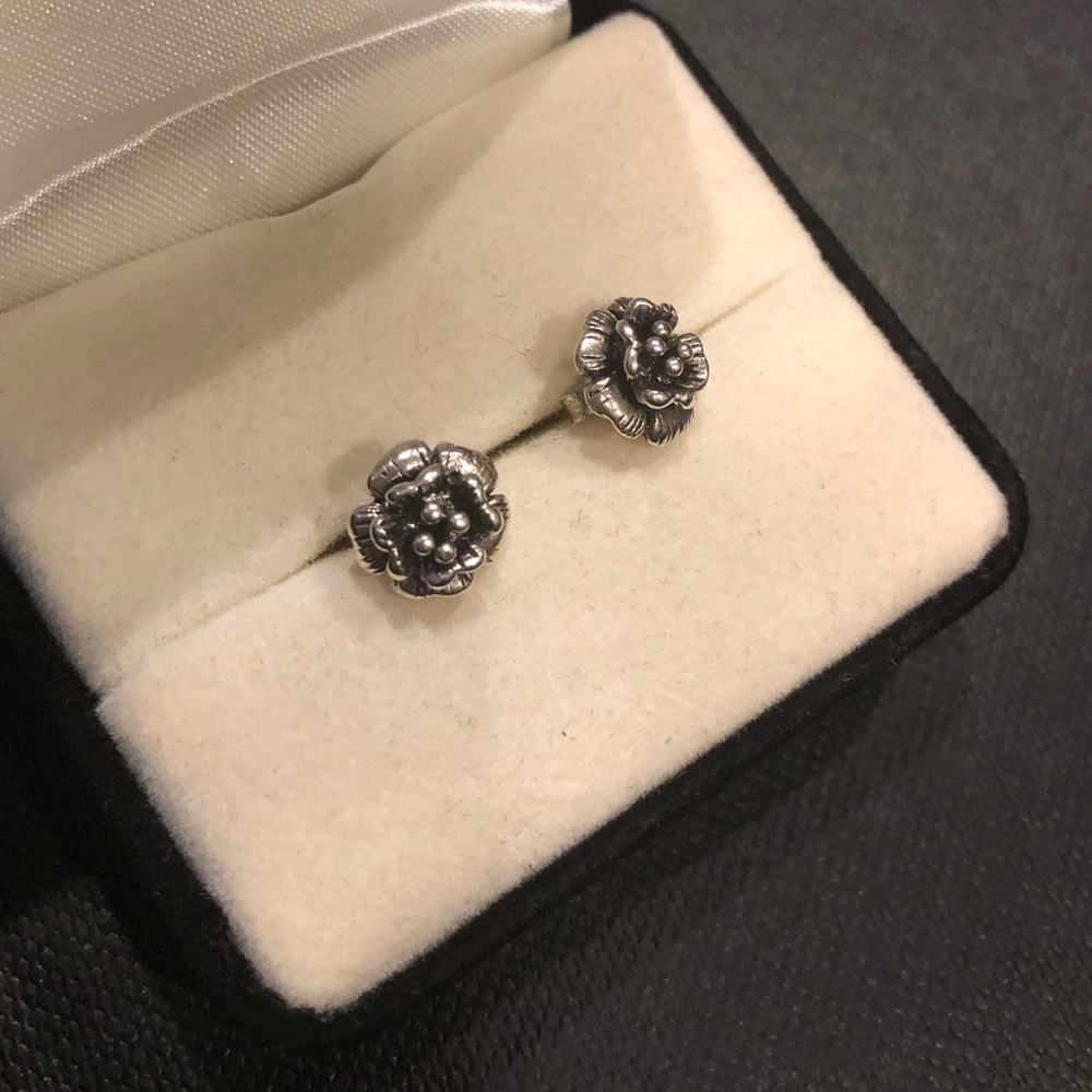 Sterling Silver Flower Stud Earrings
